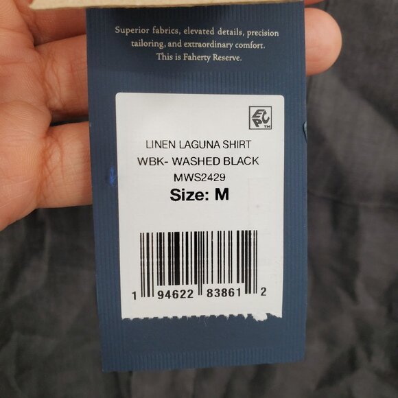 Faherty Laguna Linen Shirt Top Men Size Medium NWT Full Button Up Long Sleeve - Picture 8 of 16